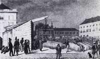 A woolmarket on Berlin's Alexanderplatz in 1830 A woolmarket on Berlin's Alexanderplatz in 1830