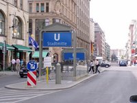 Entrance to Stadtmitte Station on U-Bahn line U2, Berlin