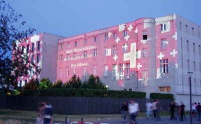 Swiss Embassy, Berlin: announcing the European Cup 2008 in Switzerland
