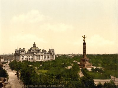 Victory Column (Siegessäule) in its original location in front of the Reichstag
