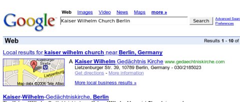Kaiser Wilhelm Memorial Church according to Google
